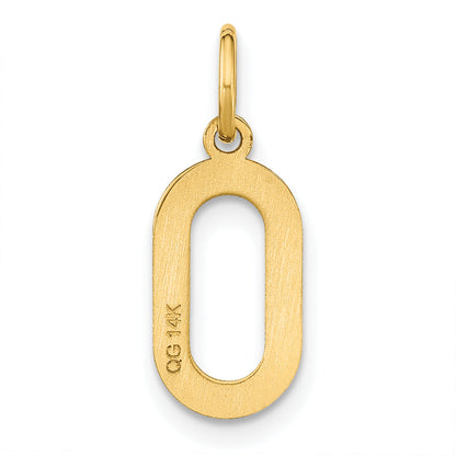 14K Gelbgold 14ky Buchstabe O Initiale Anhänger