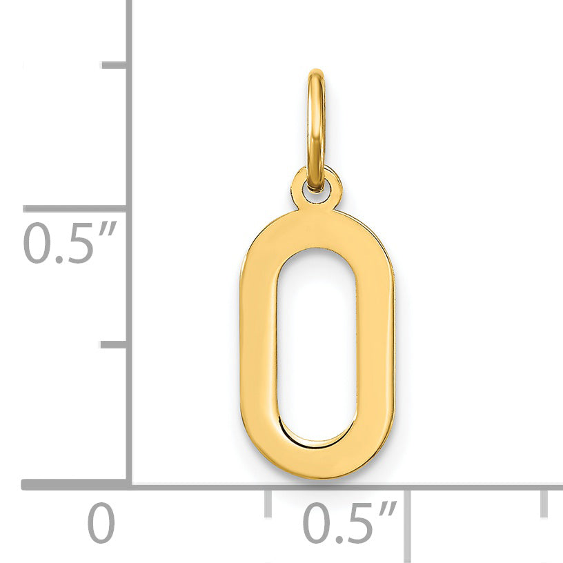 14K Gelbgold 14ky Buchstabe O Initiale Anhänger