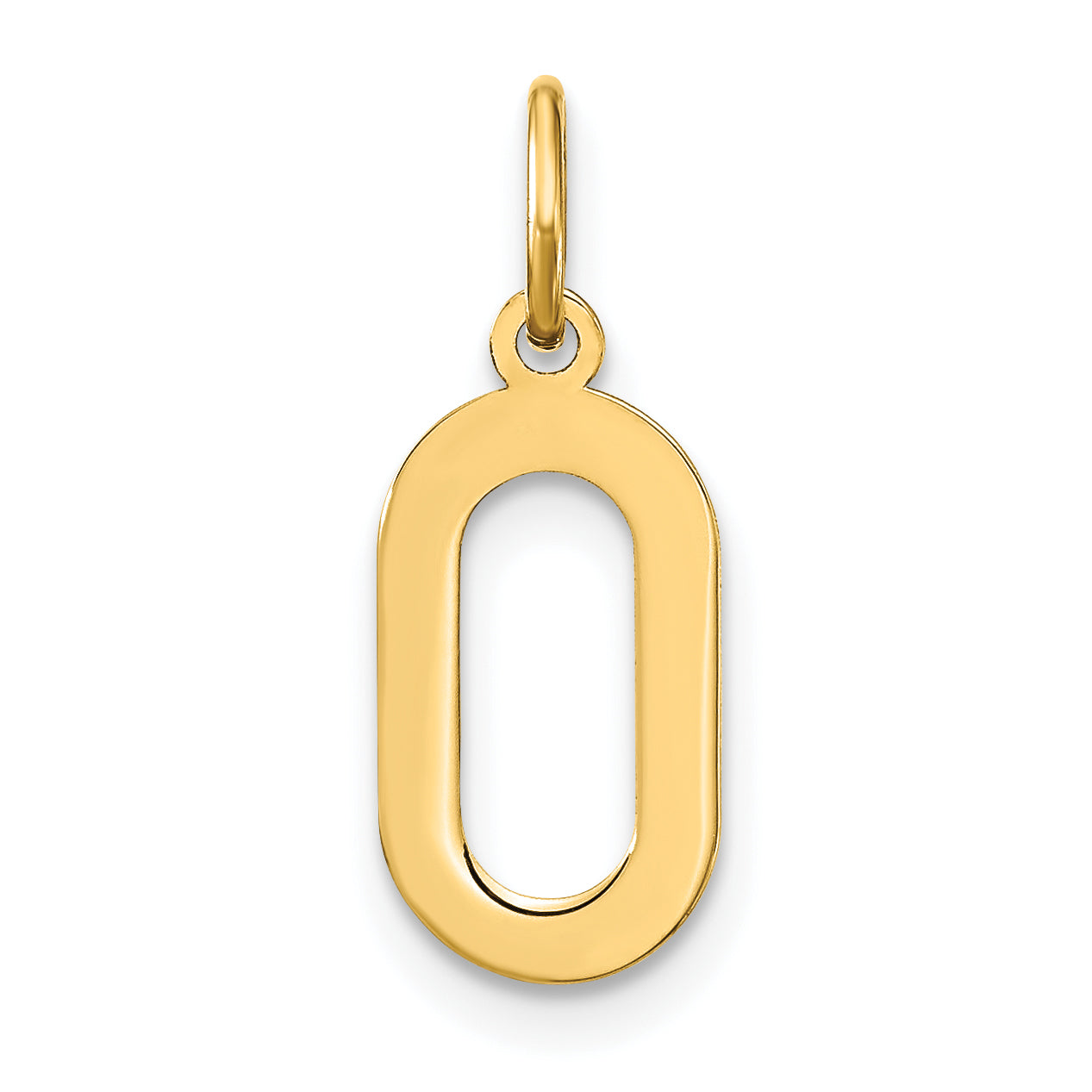 14K Gelbgold 14ky Buchstabe O Initiale Anhänger