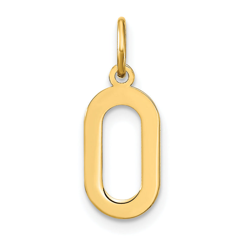 14K Gelbgold 14ky Buchstabe O Initiale Anhänger