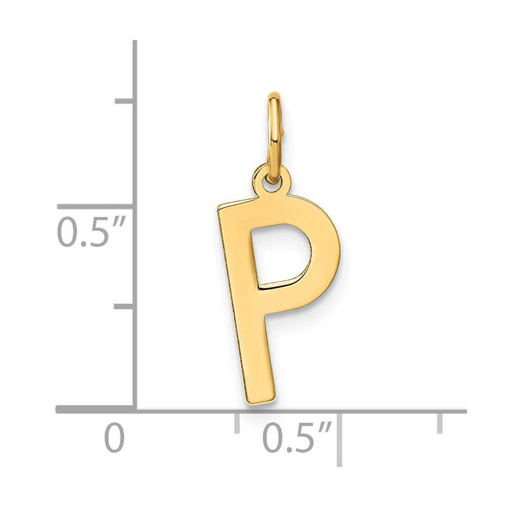 14K Gelbgold 14ky Buchstabe P Initiale Anhänger