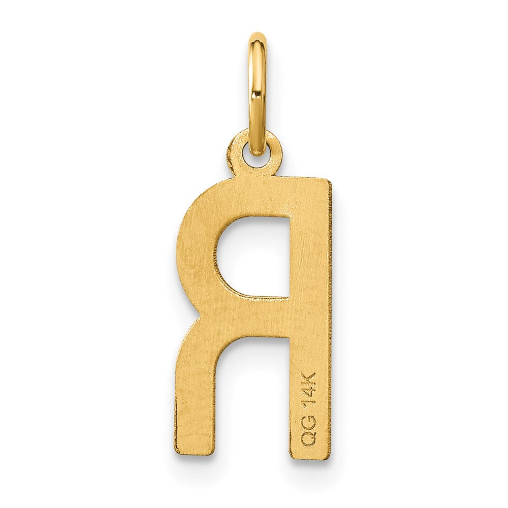 14K Gelbgold 14ky Buchstabe R Initiale Anhänger