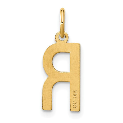 14K Gelbgold 14ky Buchstabe R Initiale Anhänger