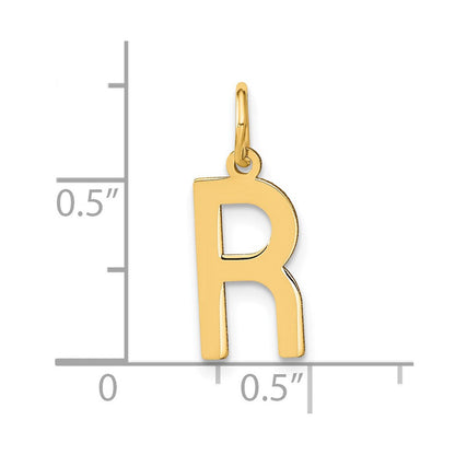 14K Gelbgold 14ky Buchstabe R Initiale Anhänger