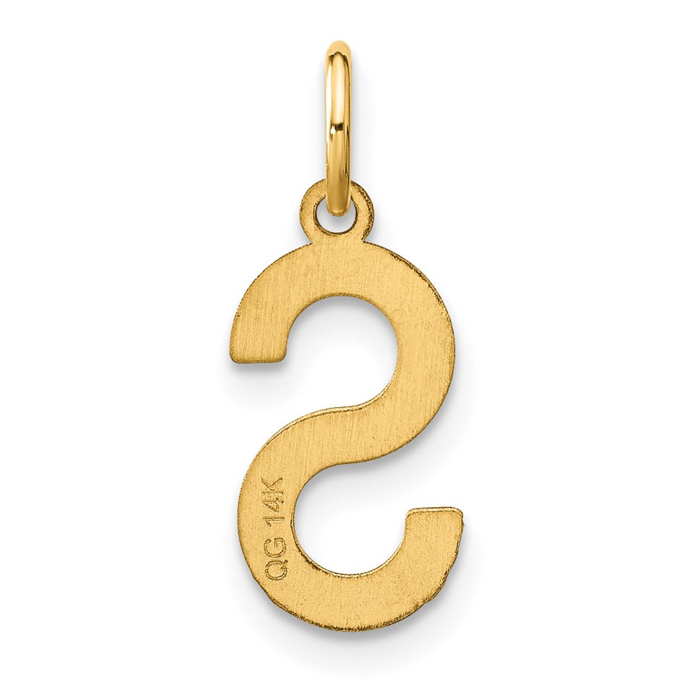 14K Gelbgold 14ky Buchstabe S Initiale Anhänger