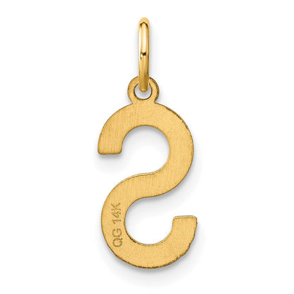 14K Gelbgold 14ky Buchstabe S Initiale Anhänger
