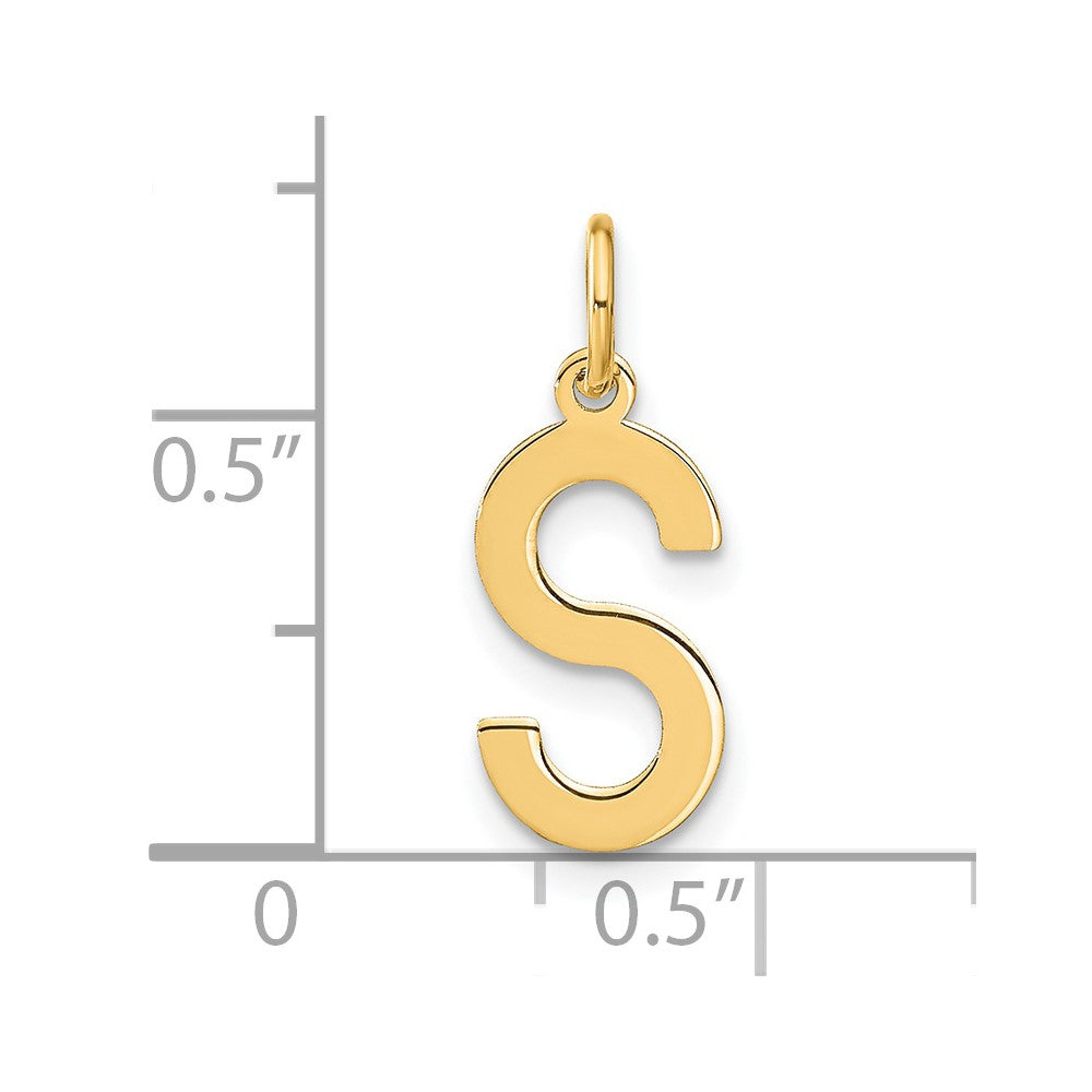 14K Gelbgold 14ky Buchstabe S Initiale Anhänger