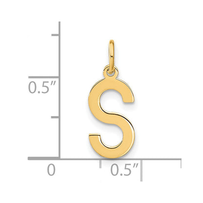 14K Gelbgold 14ky Buchstabe S Initiale Anhänger