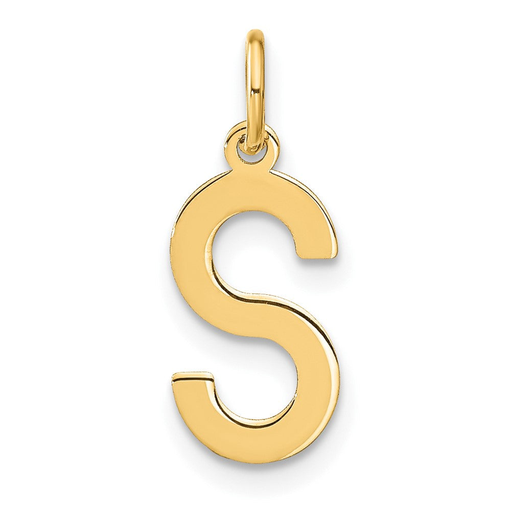 14K Gelbgold 14ky Buchstabe S Initiale Anhänger