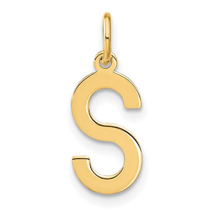 14K Gelbgold 14ky Buchstabe S Initiale Anhänger