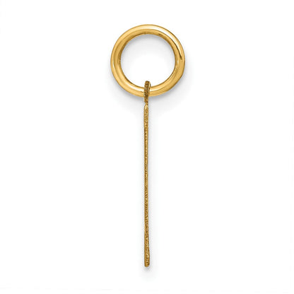 14K Gelbgold 14ky Buchstabe T Initiale Anhänger