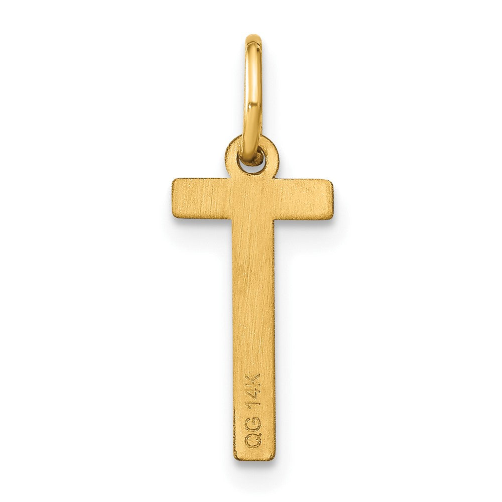 14K Gelbgold 14ky Buchstabe T Initiale Anhänger