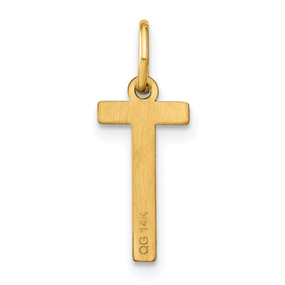 14K Gelbgold 14ky Buchstabe T Initiale Anhänger