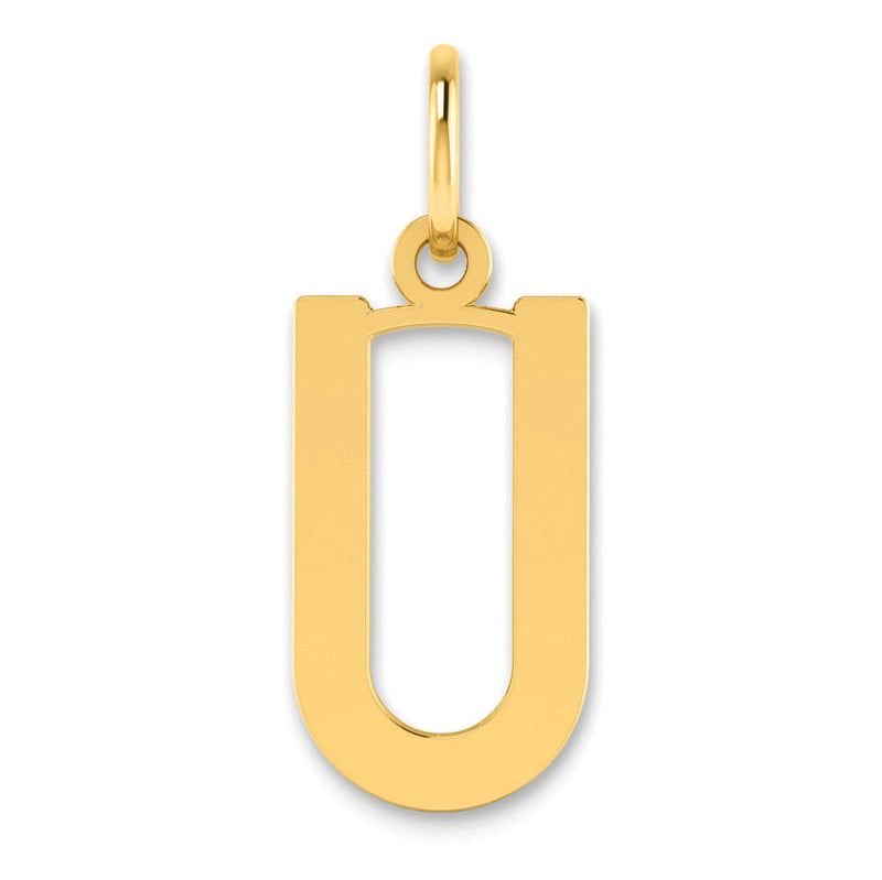 14K Gelbgold 14ky Buchstabe U Initiale Anhänger