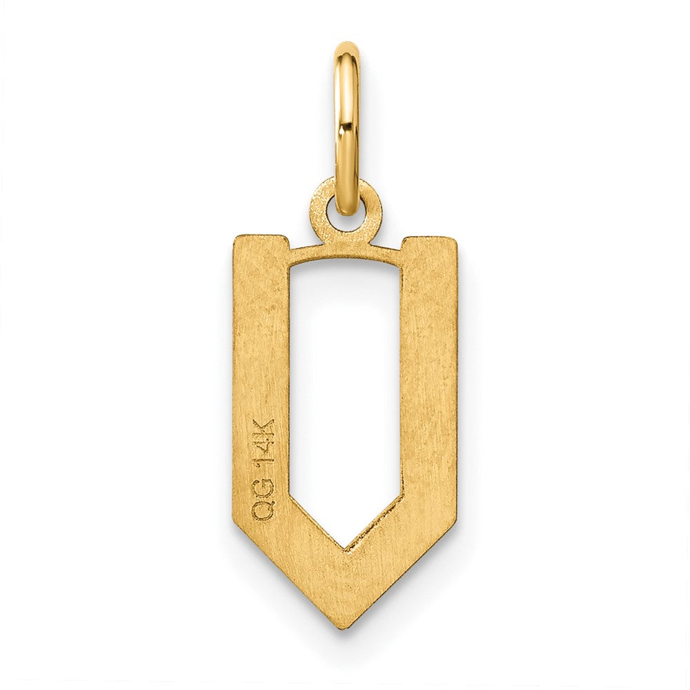 14K Gelbgold 14ky Buchstabe V Initiale Anhänger