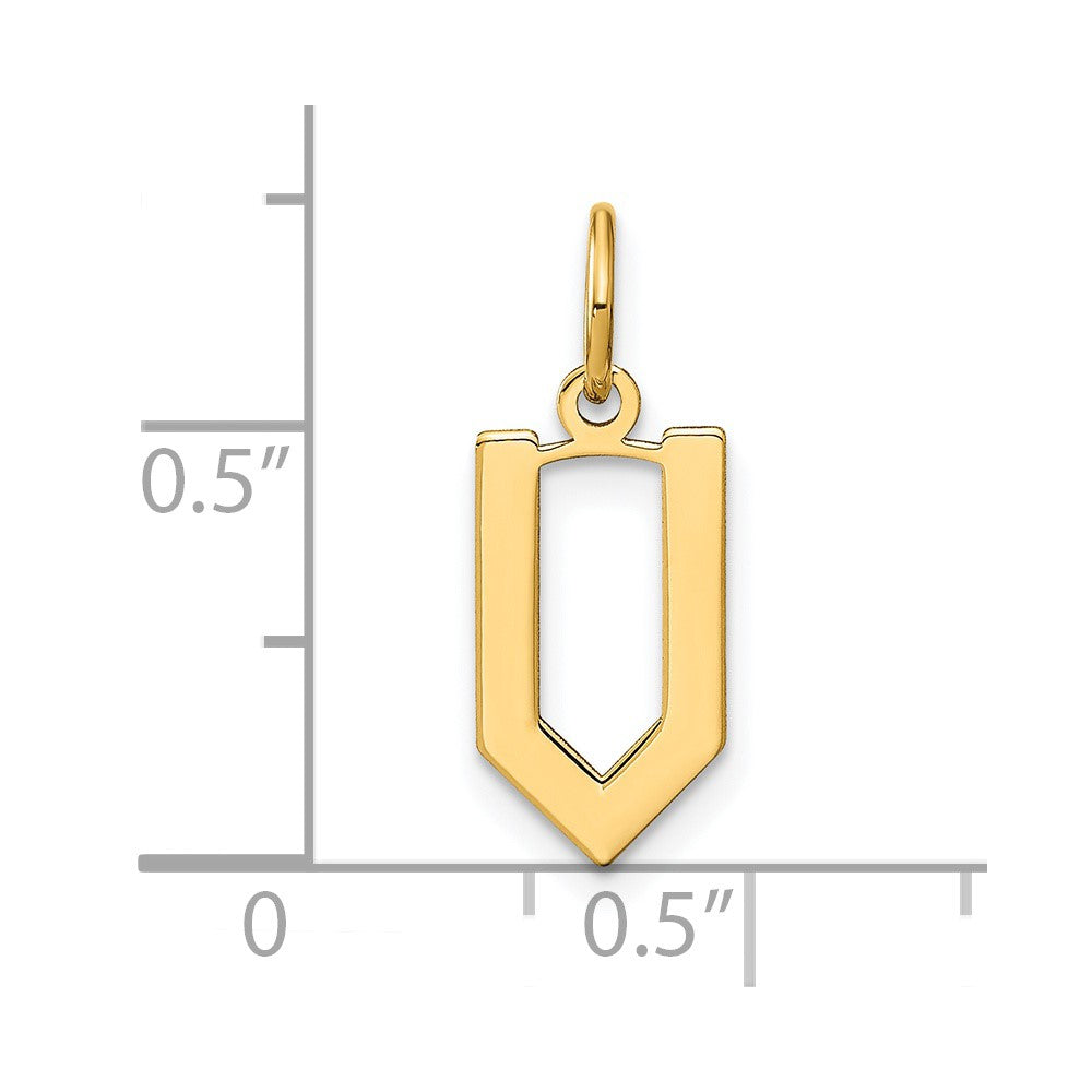 14K Gelbgold 14ky Buchstabe V Initiale Anhänger