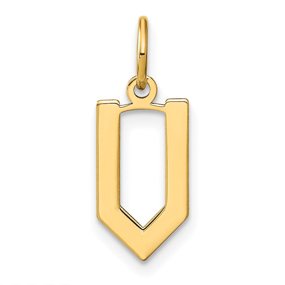 14K Gelbgold 14ky Buchstabe V Initiale Anhänger