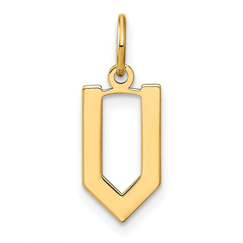 14K Gelbgold 14ky Buchstabe V Initiale Anhänger