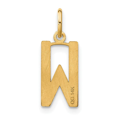 14K Gelbgold 14ky Buchstabe W Initiale Anhänger