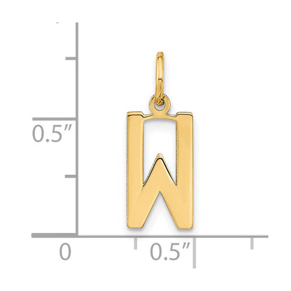 14K Gelbgold 14ky Buchstabe W Initiale Anhänger