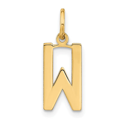 14K Gelbgold 14ky Buchstabe W Initiale Anhänger