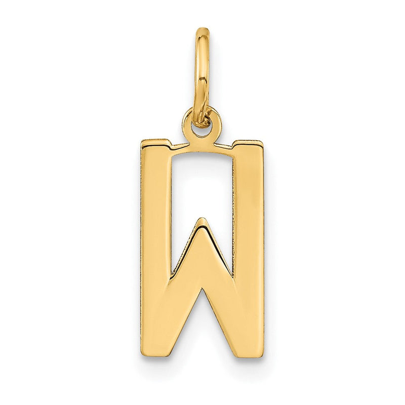 14K Gelbgold 14ky Buchstabe W Initiale Anhänger