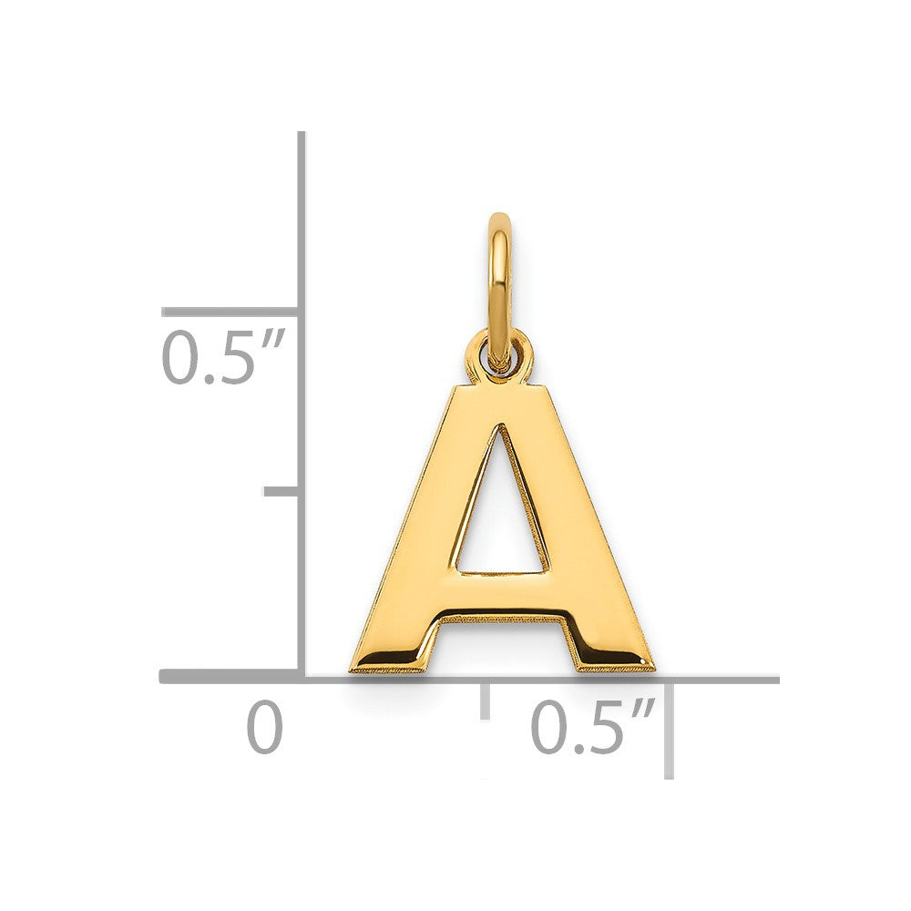 14K Gelbgold 14ky Buchstabe A Initiale Anhänger