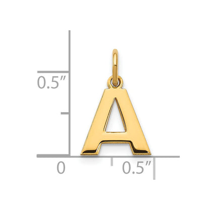 14K Gelbgold 14ky Buchstabe A Initiale Anhänger