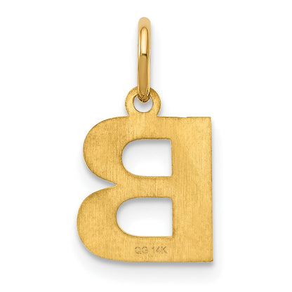 14K Gelbgold 14ky Buchstabe B Initiale Anhänger