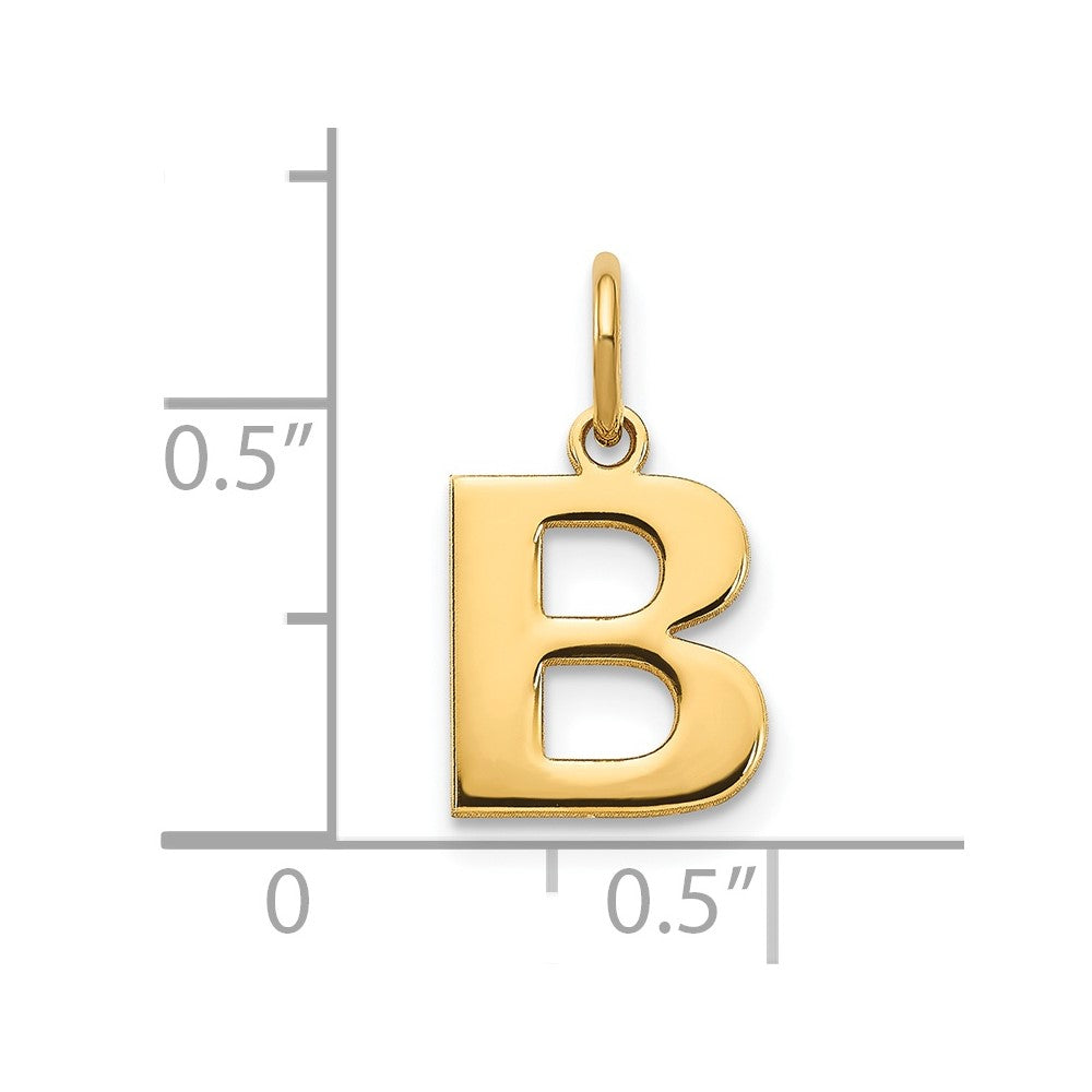 14K Gelbgold 14ky Buchstabe B Initiale Anhänger