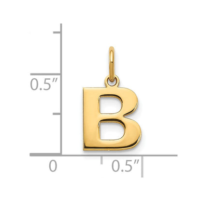 14K Gelbgold 14ky Buchstabe B Initiale Anhänger