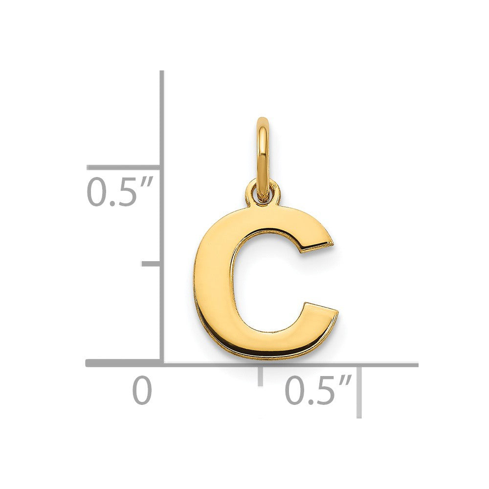 14K Gelbgold 14ky Buchstabe C Initiale Anhänger