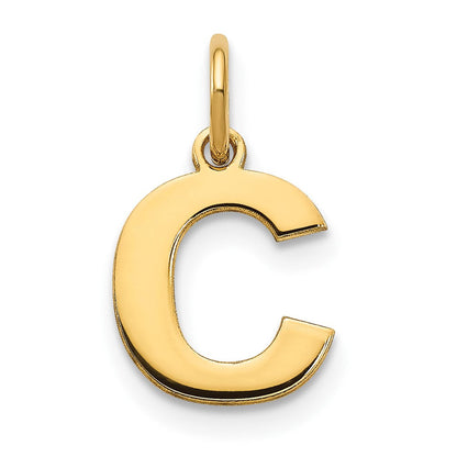 14K Gelbgold 14ky Buchstabe C Initiale Anhänger