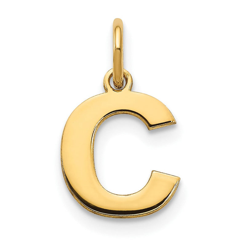 14K Gelbgold 14ky Buchstabe C Initiale Anhänger