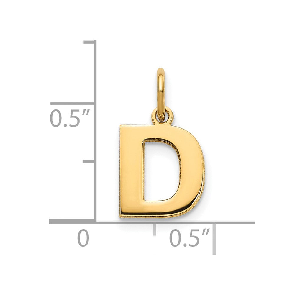 14K Gelbgold 14ky Buchstabe D Initiale Anhänger