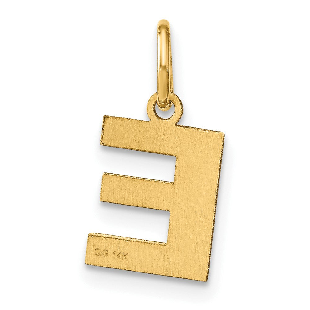 14K Gelbgold 14ky Buchstabe E Initiale Anhänger