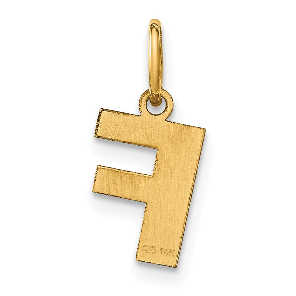 14K Gelbgold 14ky Buchstabe F Initiale Anhänger
