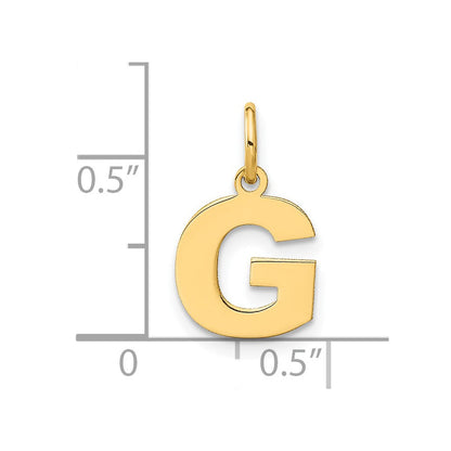 14K Gelbgold 14ky Buchstabe G Initiale Anhänger