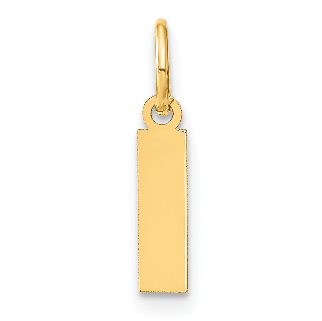 14K Gelbgold 14ky Buchstabe I Initiale Anhänger