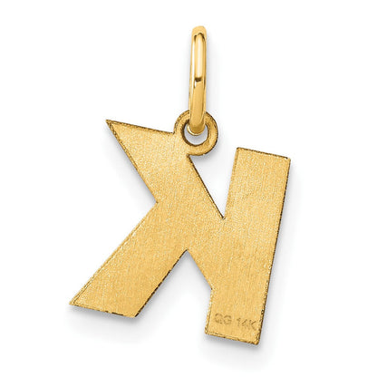 14K Gelbgold 14ky Buchstabe K Initiale Anhänger