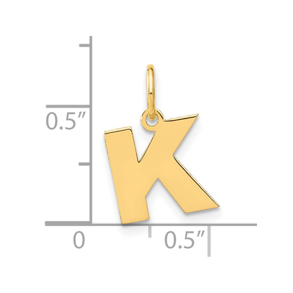14K Gelbgold 14ky Buchstabe K Initiale Anhänger