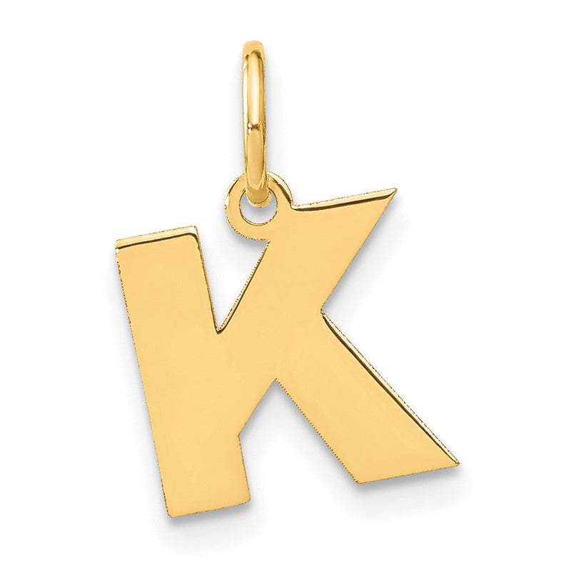 14K Gelbgold 14ky Buchstabe K Initiale Anhänger