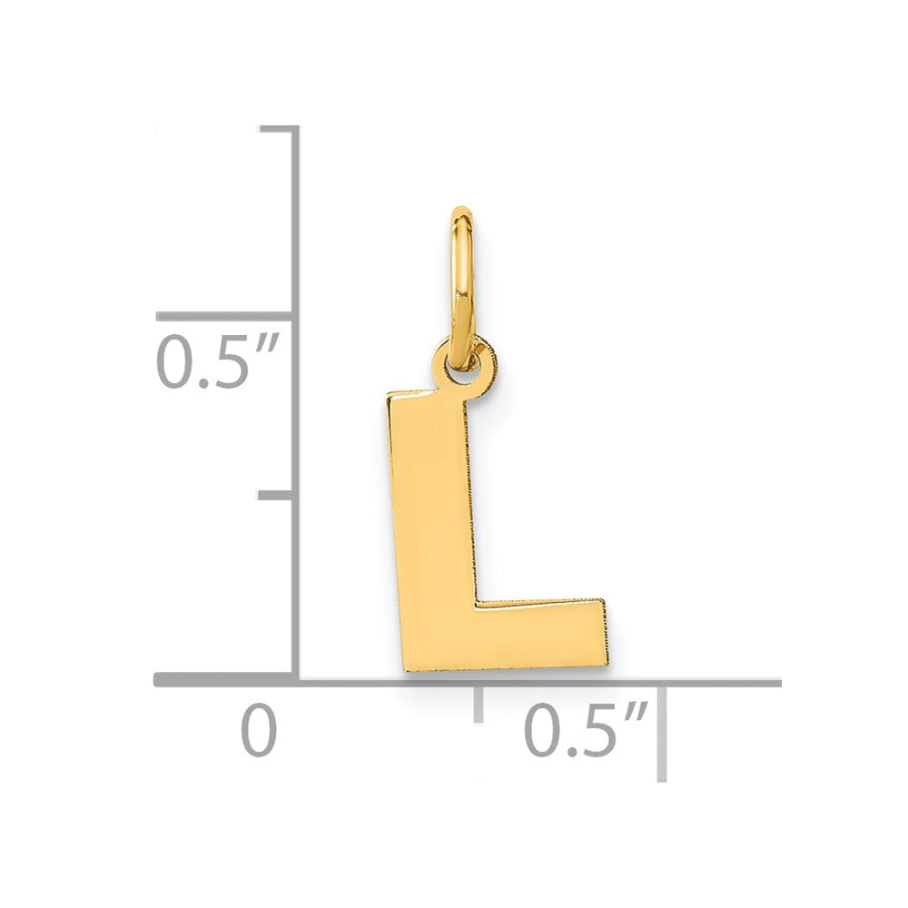 14K Gelbgold 14ky Buchstabe L Initiale Anhänger
