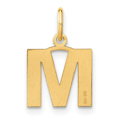 14K Gelbgold 14ky Buchstabe M Initiale Anhänger