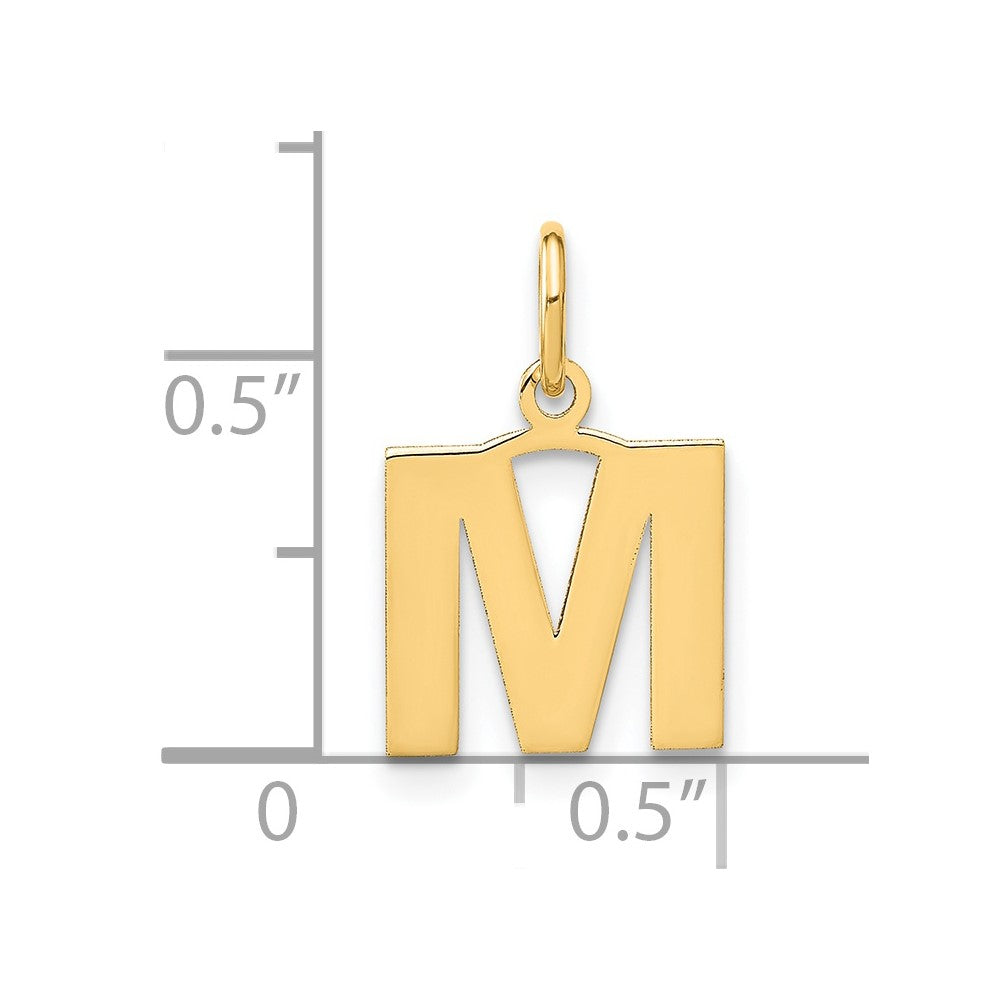 14K Gelbgold 14ky Buchstabe M Initiale Anhänger