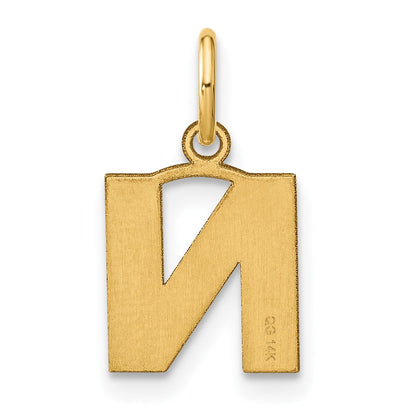 14K Gelbgold 14ky Buchstabe N Initiale Anhänger