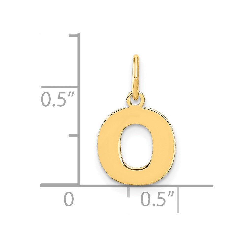 14K Gelbgold 14ky Buchstabe O Initiale Anhänger