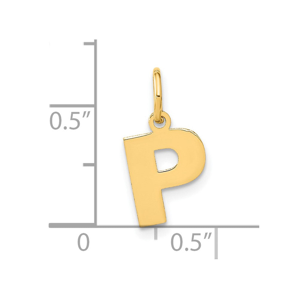 14K Gelbgold 14ky Buchstabe P Initiale Anhänger