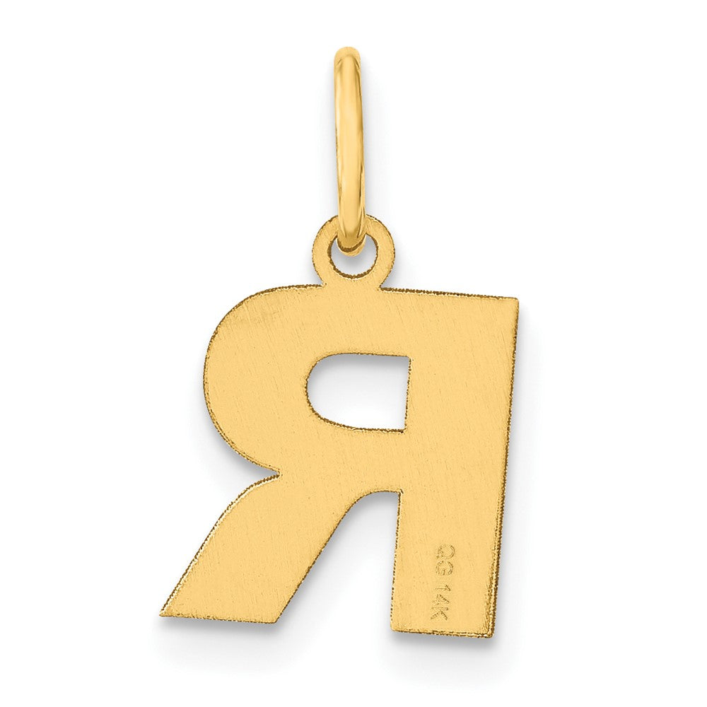 14K Gelbgold 14ky Buchstabe R Initiale Anhänger