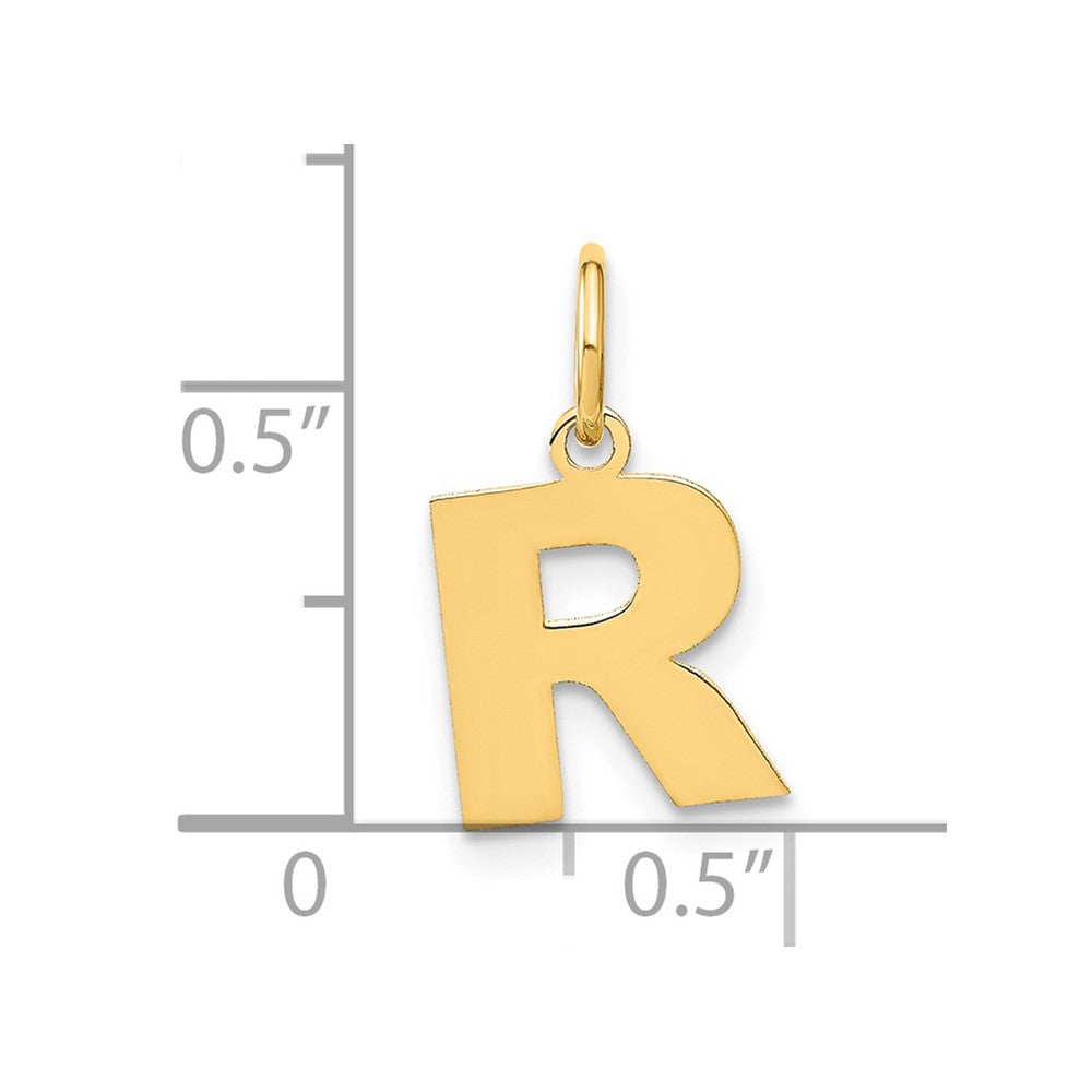 14K Gelbgold 14ky Buchstabe R Initiale Anhänger